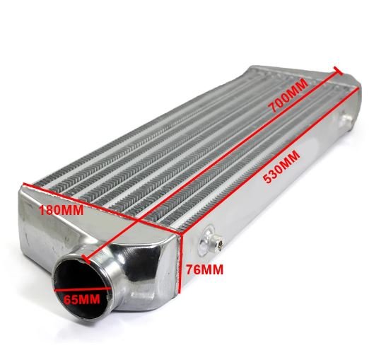 Intercooler Universal de Aluminio 530x180x65mm, 2.5 Pulgadas